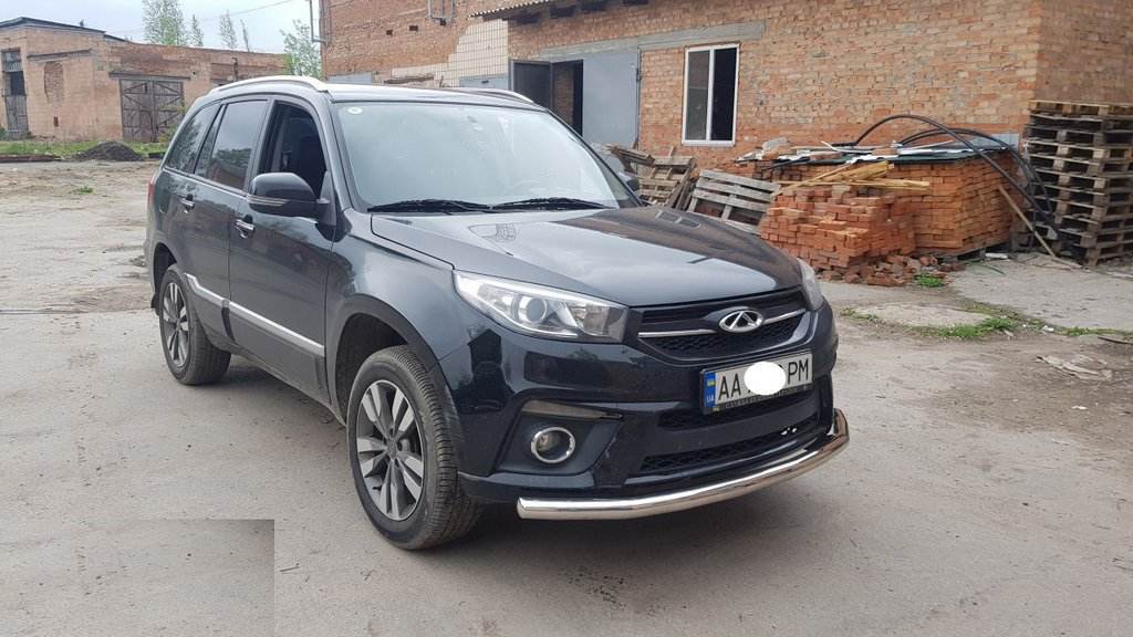 Front protection ST008 (stainless steel) for Chery Tiggo 3 - Reelken Auto