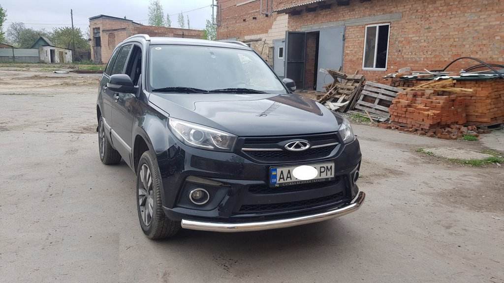 Front protection ST008 (stainless steel) for Chery Tiggo 3 - Reelken Auto