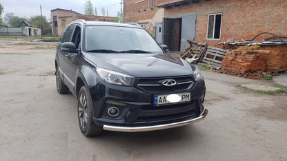 Front protection ST008 (stainless steel) for Chery Tiggo 3 - Reelken Auto