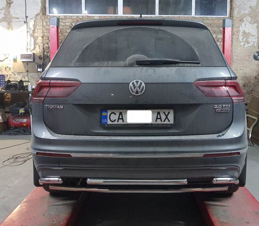 Back protection AK001-2 (stainless) for Volkswagen Tiguan 2016-2023 - Reelken Auto
