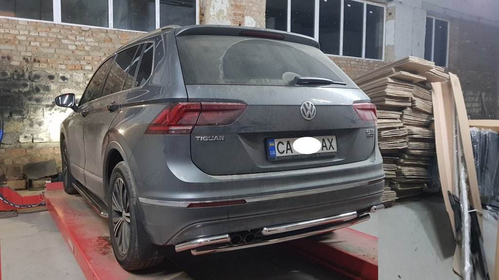 Back protection AK001-2 (stainless) for Volkswagen Tiguan 2016-2023 - Reelken Auto