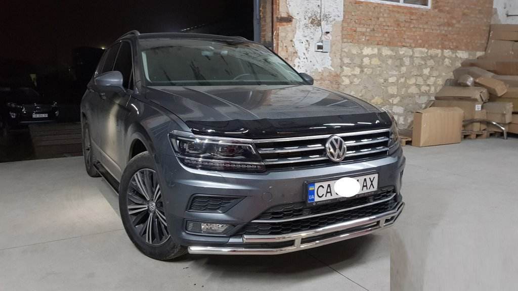 Front protection ST016 (stainless) for Volkswagen Tiguan 2016-2023 - Reelken Auto