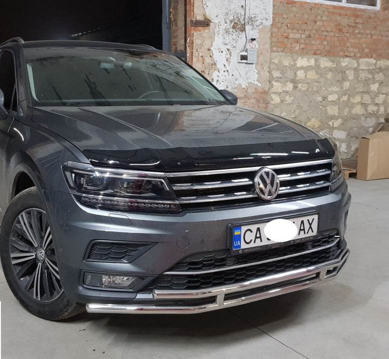 Front protection ST016 (stainless) for Volkswagen Tiguan 2016-2023 - Reelken Auto