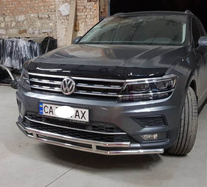 Front protection ST016 (stainless) for Volkswagen Tiguan 2016-2023 - Reelken Auto