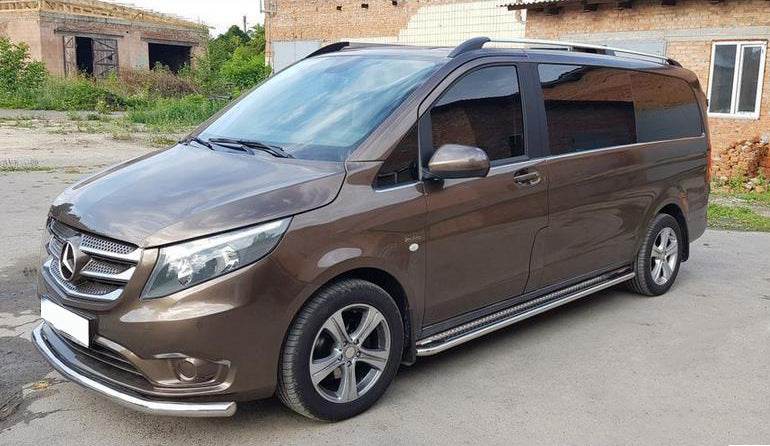 Front protection ST008 (stainless) for Mercedes Vito / V-class W447 2014↗ year - Reelken Auto
