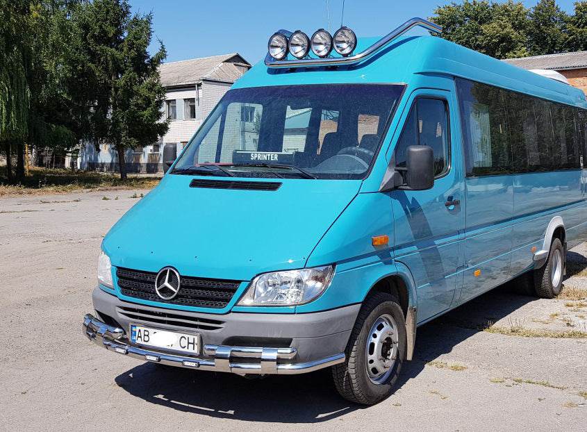 Front protection ST015-2 (stainless) for Mercedes Sprinter W901/902/903/904/905 1995-2006 - Reelken Auto