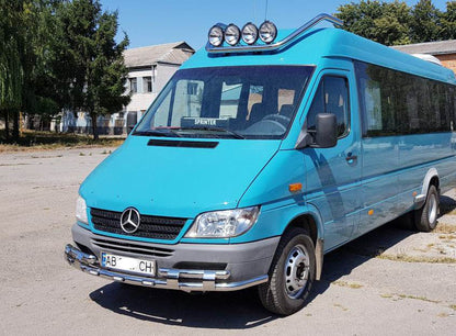 Front protection ST015-2 (stainless) for Mercedes Sprinter W901/902/903/904/905 1995-2006 - Reelken Auto