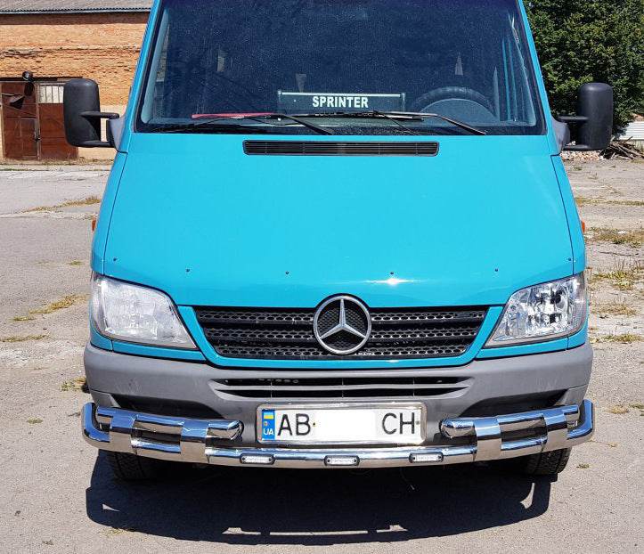 Front protection ST015-2 (stainless) for Mercedes Sprinter W901/902/903/904/905 1995-2006 - Reelken Auto