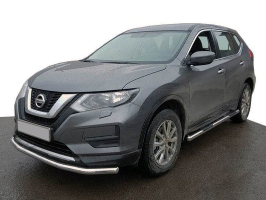 Front protection ST008 (stainless steel) for Nissan X-trail T32 / Rogue 2014-2021 - Reelken Auto