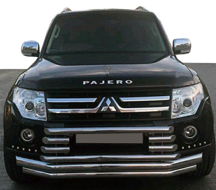 Front protection ST015-9 (stainless steel) for Mitsubishi Pajero Wagon IV - Reelken Auto