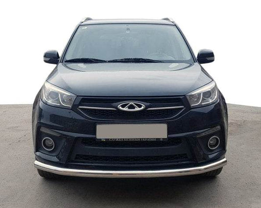 Front protection ST008 (stainless steel) for Chery Tiggo 3 - Reelken Auto
