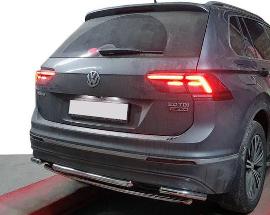 Back protection AK001-2 (stainless) for Volkswagen Tiguan 2016-2023 - Reelken Auto