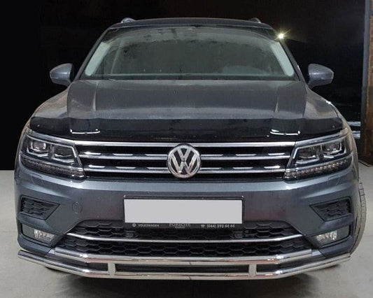 Front protection ST016 (stainless) for Volkswagen Tiguan 2016-2023 - Reelken Auto