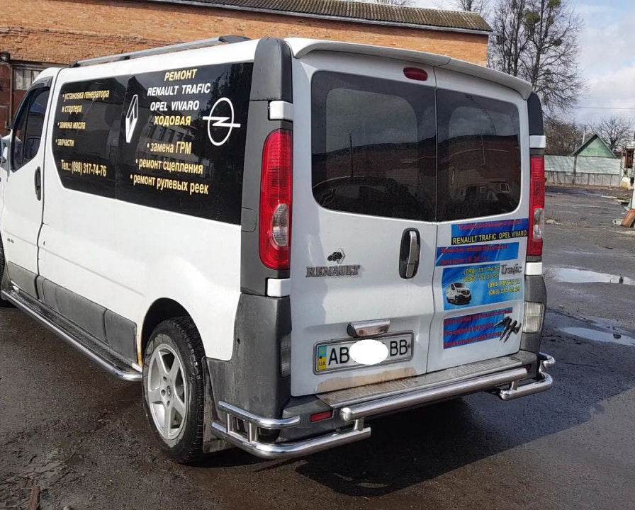 Rear protection AK-Special (stainless steel) for Opel Vivaro 2001-2015 - Reelken Auto