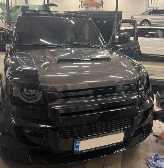 Carbon hood (natural carbon) for Land Rover Defender 2019↗︎ - Reelken Auto