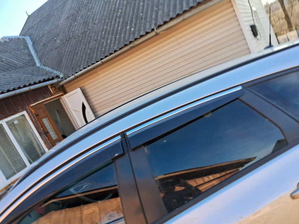 Chrome Window Deflectors with Strip HB/SD (4 pcs, Sunplex Chrome) for Opel Astra J 2009-2015 - image 3