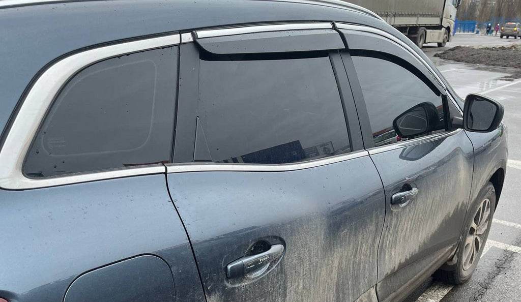 Windshields with chrome (4 pcs, Sunplex Chrome) for Renault Kadjar - Reelken Auto
