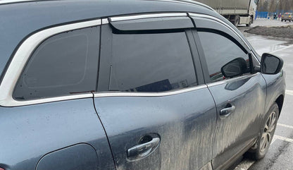 Window Deflectors with Chrome Trim (4 pcs, Sunplex Chrome) for Renault Kadjar 2015-2022 - image 5