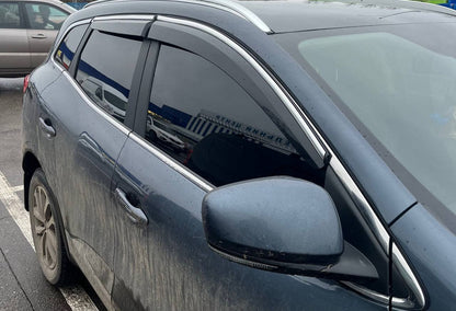 Window Deflectors with Chrome Trim (4 pcs, Sunplex Chrome) for Renault Kadjar 2015-2022 - image 3