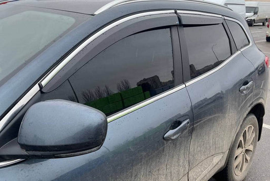 Windshields with chrome (4 pcs, Sunplex Chrome) for Renault Kadjar - Reelken Auto