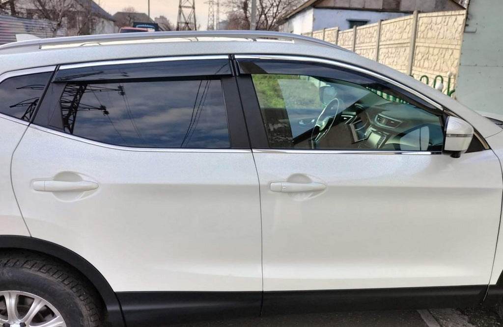 Windshields with chrome (4 pcs, Sunplex Chrome) for Nissan Qashqai 2014-2021 - Reelken Auto