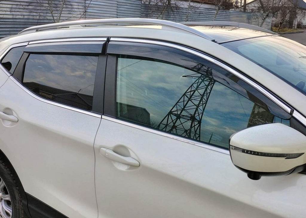 Windshields with chrome (4 pcs, Sunplex Chrome) for Nissan Qashqai 2014-2021 - Reelken Auto