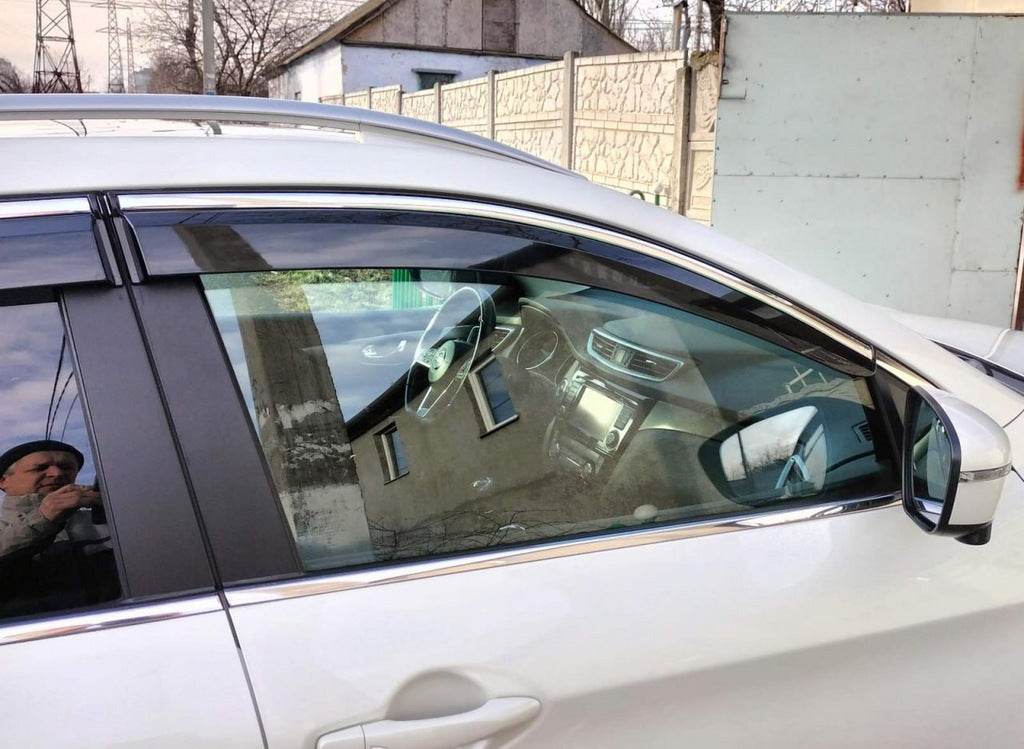 Windshields with chrome (4 pcs, Sunplex Chrome) for Nissan Qashqai 2014-2021 - Reelken Auto