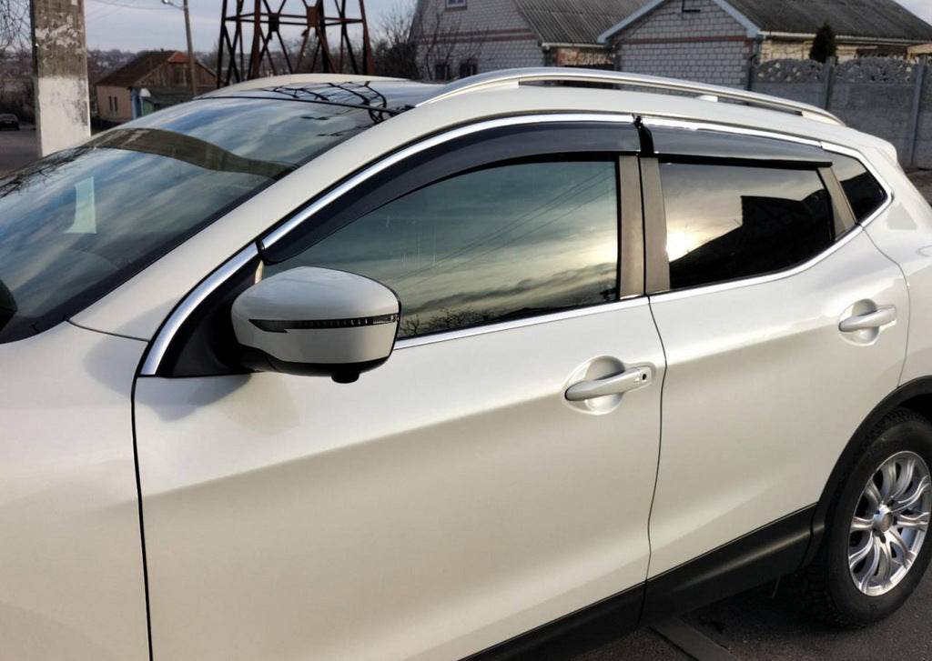 Windshields with chrome (4 pcs, Sunplex Chrome) for Nissan Qashqai 2014-2021 - Reelken Auto