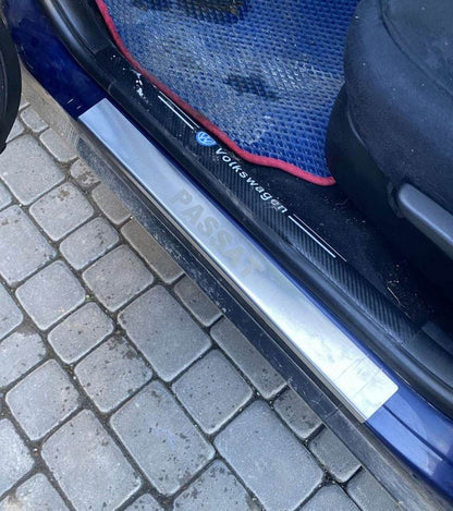 Door sills Carmos (4 pieces, stainless steel) for Volkswagen Passat B5 1997-2005 - Reelken Auto