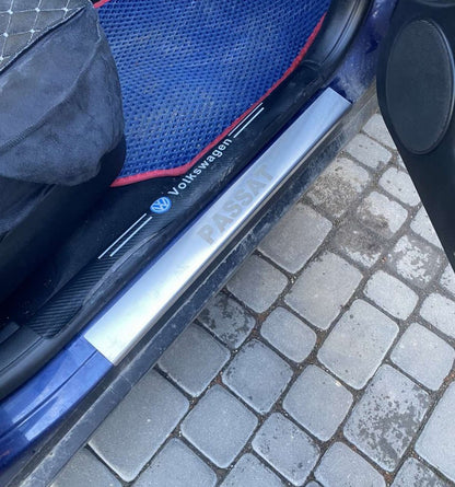 Carmos Door Sill Protectors (4 pcs, Stainless Steel) for Volkswagen Passat B5 1997-2005 - image 2