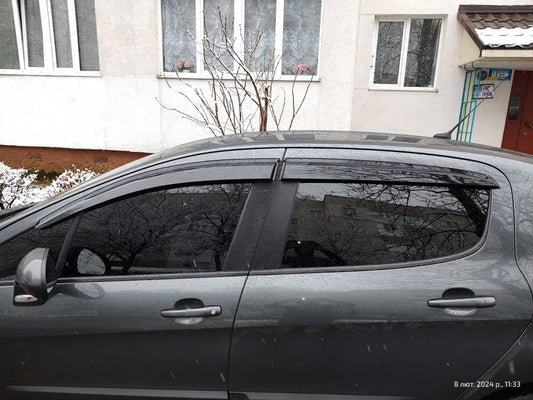 Window Deflectors HB (4 pcs, Sunplex Sport) for Peugeot 308 2007-2013 - image 2