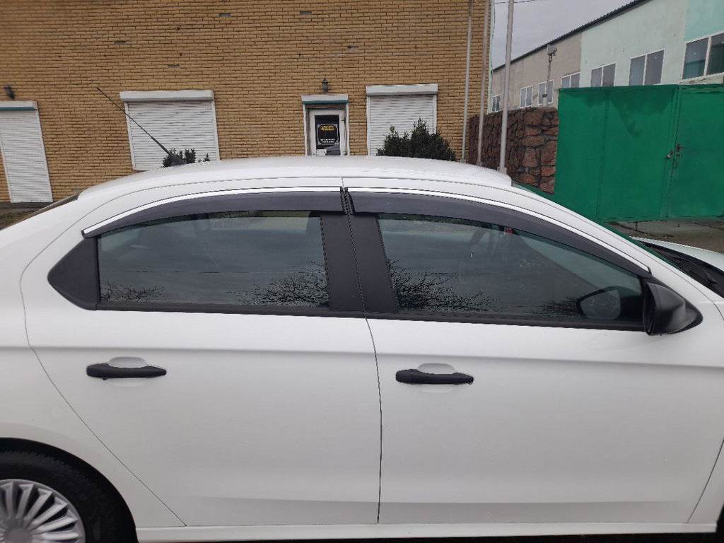 Windshields with chrome (4 pcs, Sunplex Chrome) for Citroen C-Elysee - Reelken Auto