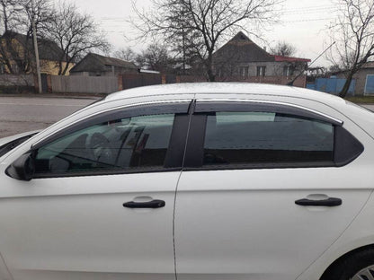 Windshields with chrome (4 pcs, Sunplex Chrome) for Citroen C-Elysee - Reelken Auto