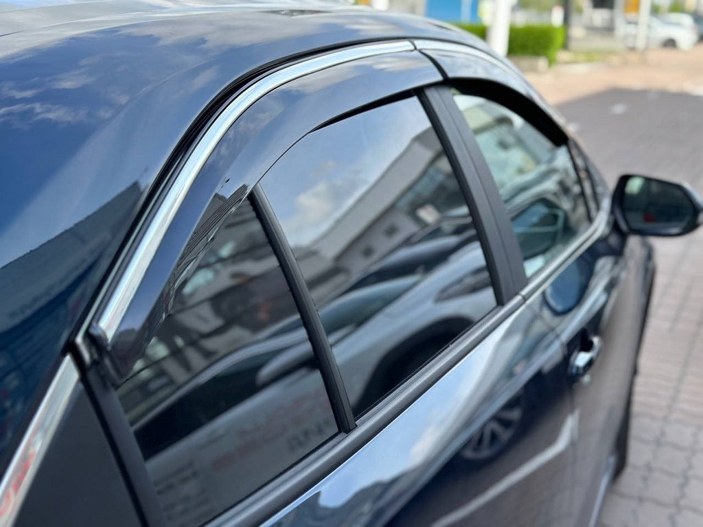 Window Deflectors with Chrome Trim (4 pcs, Sunplex Chrome) for Toyota Corolla 2019- - image 1