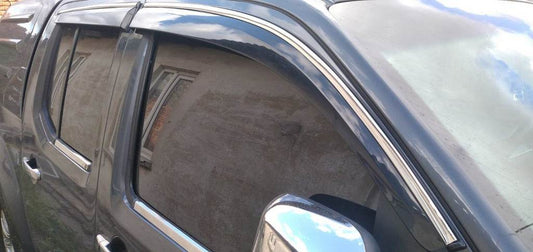 Windshields with chrome (4 pcs, Sunplex Chrome) for Nissan Navara 2006-2015 - Reelken Auto