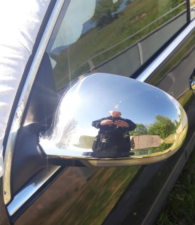 Covers for mirrors (2 pcs, stainless steel) for Volkswagen Jetta 2006-2011 - image 3