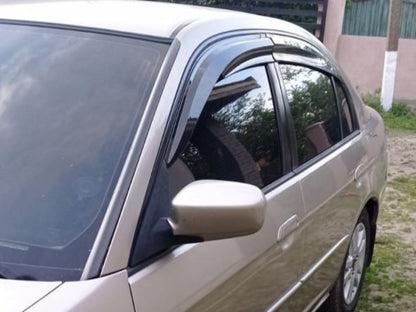 Window Deflectors (4 pcs, Sunplex Sport) for Honda Civic Sedan VII 2001-2006 - image 2