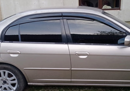 Window Deflectors (4 pcs, Sunplex Sport) for Honda Civic Sedan VII 2001-2006 - image 1