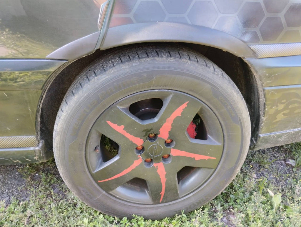 Fender flares (4 pcs, black, ABS plastic) for Opel Omega B 1994-2003 - image 1