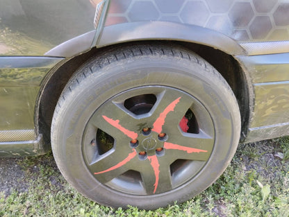 Fender flares (4 pcs, black, ABS plastic) for Opel Omega B 1994-2003 - image 1