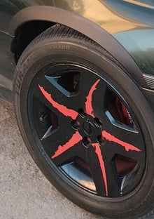 Fender flares (4 pcs, black, ABS plastic) for Opel Omega B 1994-2003 - image 2