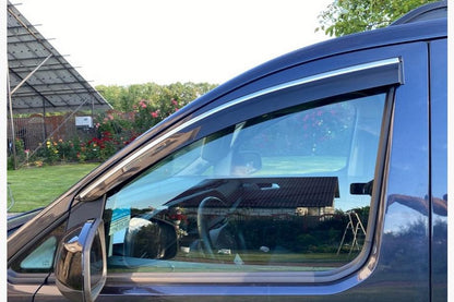 Window Deflectors with Chrome Trim (4 pcs, Sunplex Chrome) for Ford Connect 2021- - image 1