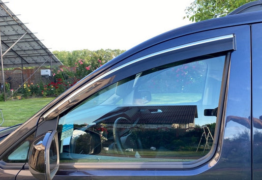 Window Deflectors with Chrome Trim (4 pcs, Sunplex Chrome) for Volkswagen Caddy 2020- - image 1