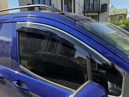 Window Deflectors with Chrome Trim (4 pcs, Sunplex Chrome) for Ford Courier 2014-2023 - image 3