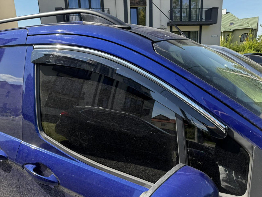 Window Deflectors with Chrome Trim (4 pcs, Sunplex Chrome) for Ford Courier 2014-2023 - image 3