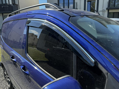 Window Deflectors with Chrome Trim (4 pcs, Sunplex Chrome) for Ford Courier 2014-2023 - image 2