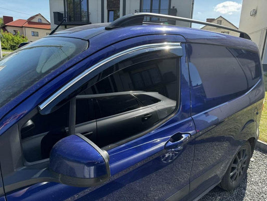Windshields with chrome (4 pcs, Sunplex Chrome) for Ford Courier 2014-2023 - Reelken Auto