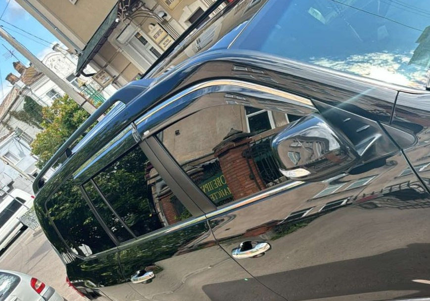 Window deflectors with chrome trim (4 pcs, Niken) for Toyota Land Cruiser 200 2007-2021 - image 3