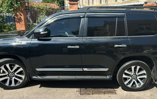 Window deflectors with chrome trim (4 pcs, Niken) for Lexus LX570/450d 2008-2022 - image 2