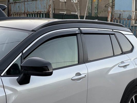 Windbreakers with chrome (4 pcs, Niken) for Toyota Corolla Cross - Reelken Auto